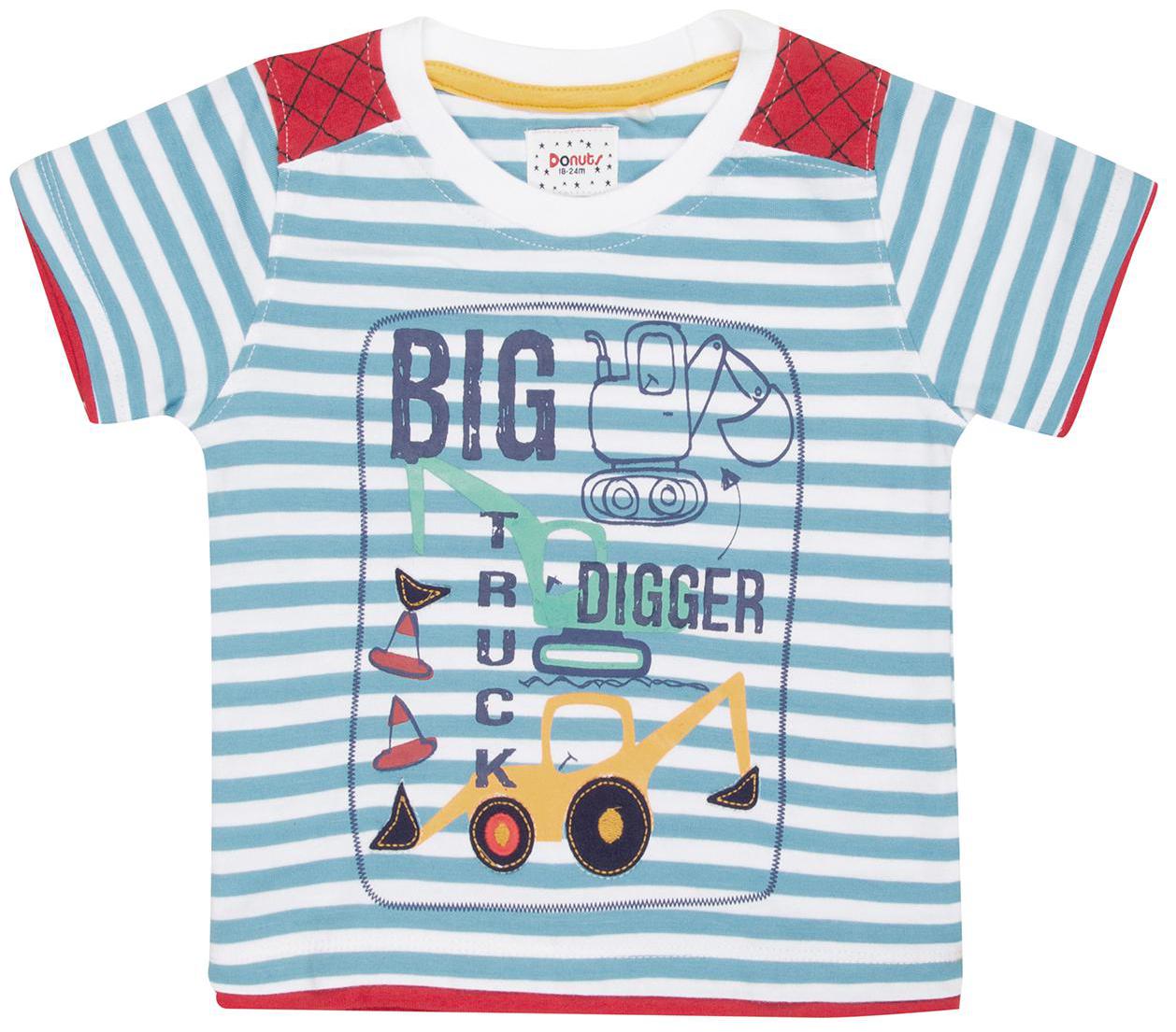 

Donuts Cotton Striped T shirt for Baby Boy - Blue