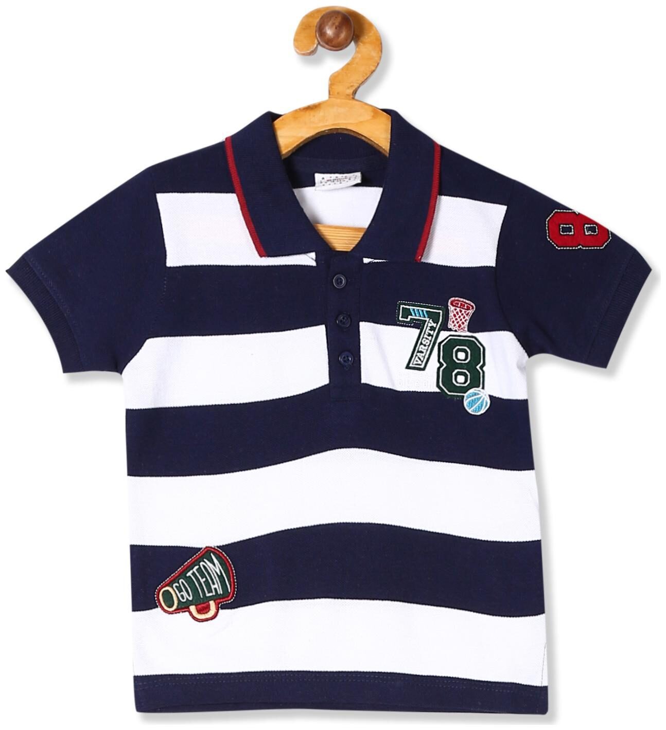

Donuts Cotton Striped T shirt for Baby Boy - Blue