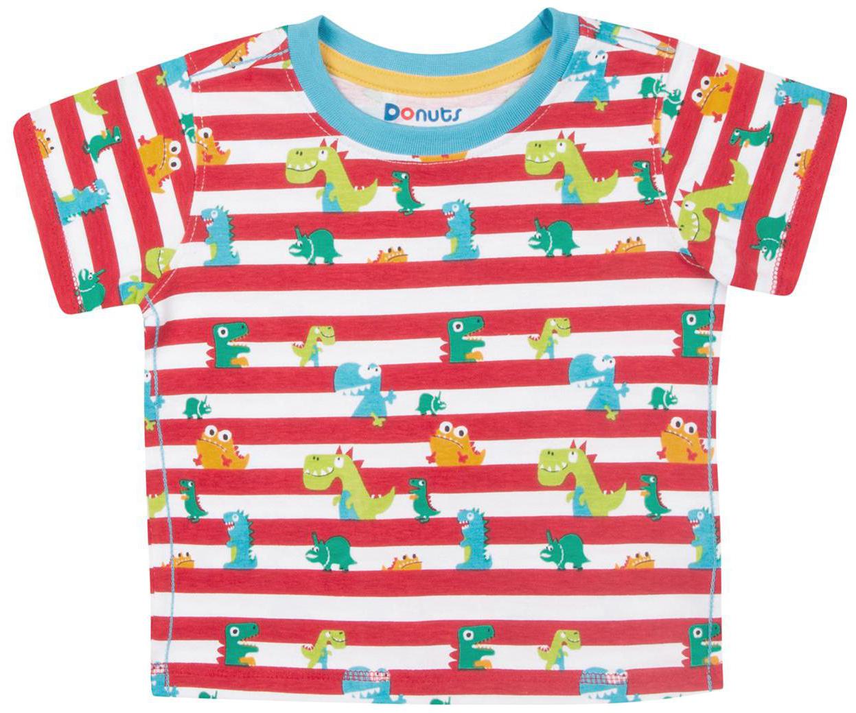 

Donuts Cotton Striped T shirt for Baby Boy - Red
