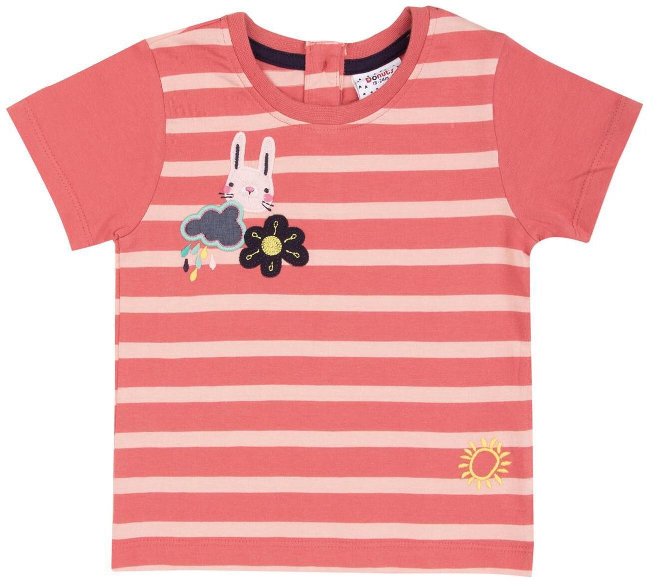 

Donuts Cotton Striped Top for Baby Girl - Pink