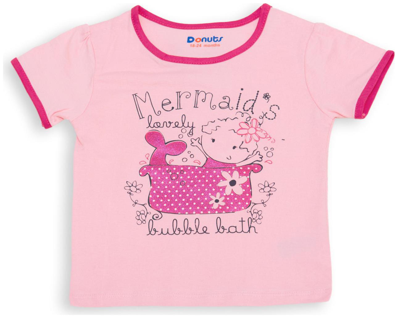 

Donuts Cotton Printed T shirt for Baby Girl - Pink