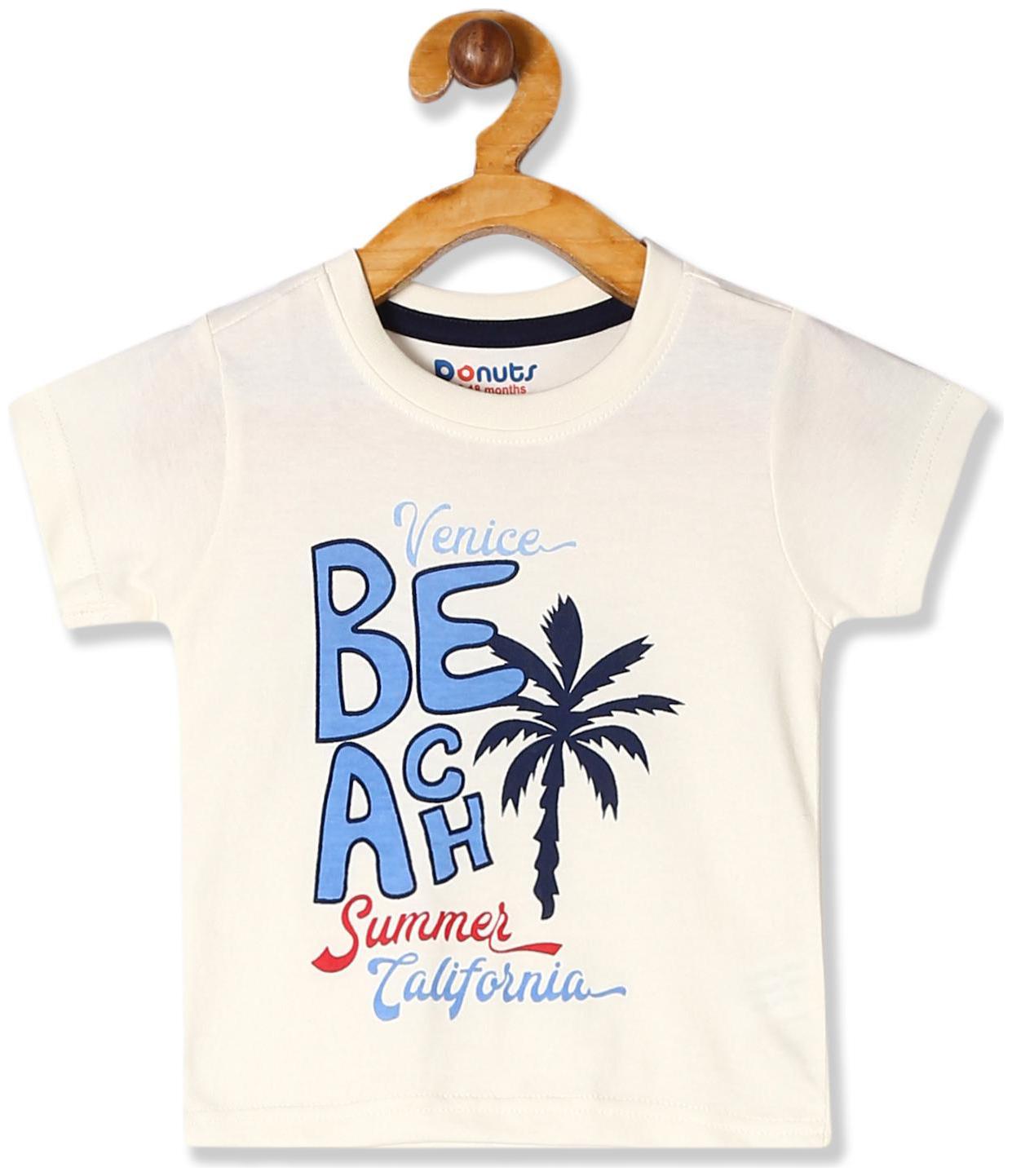 

Donuts Cotton Printed T shirt for Baby Boy - White