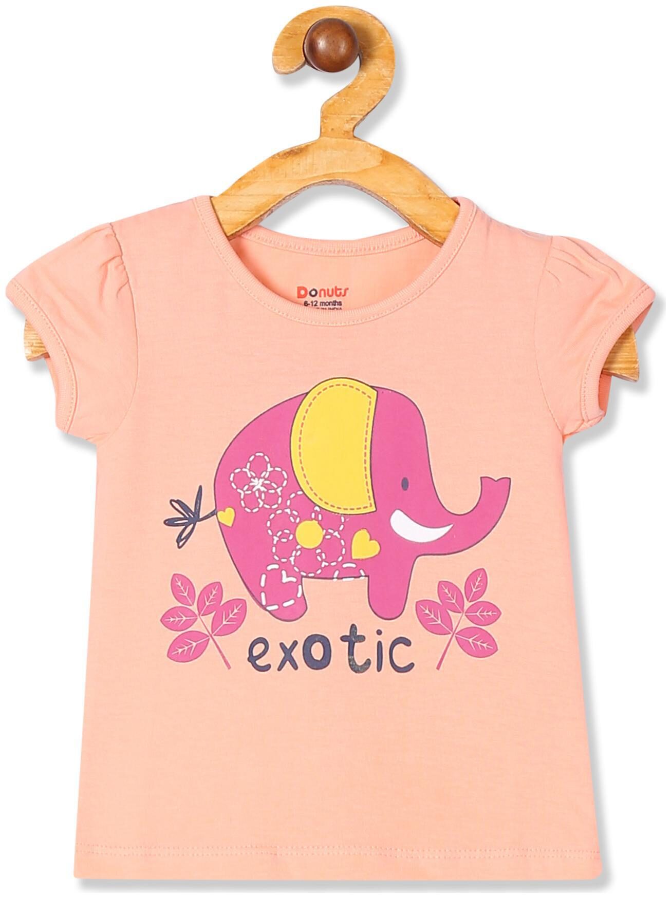 

Donuts Cotton Printed T shirt for Baby Girl - Pink