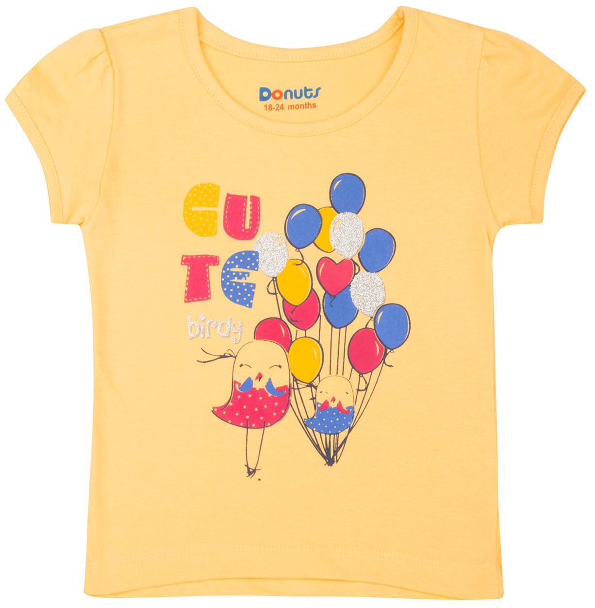 

Donuts Cotton Printed T shirt for Baby Girl - Yellow