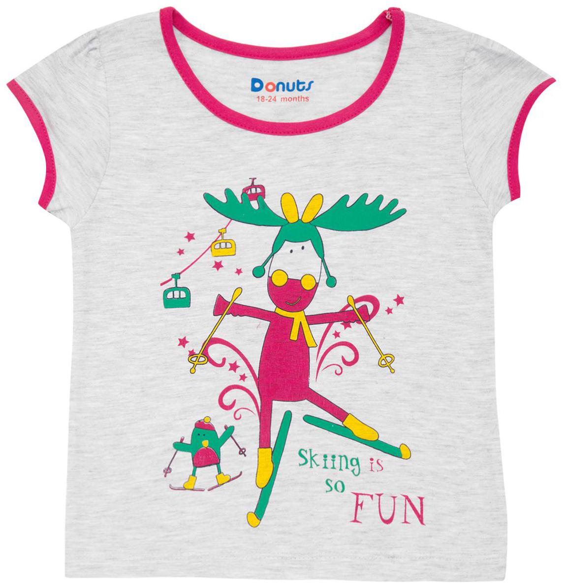 

Donuts Cotton Printed T shirt for Baby Girl - Grey