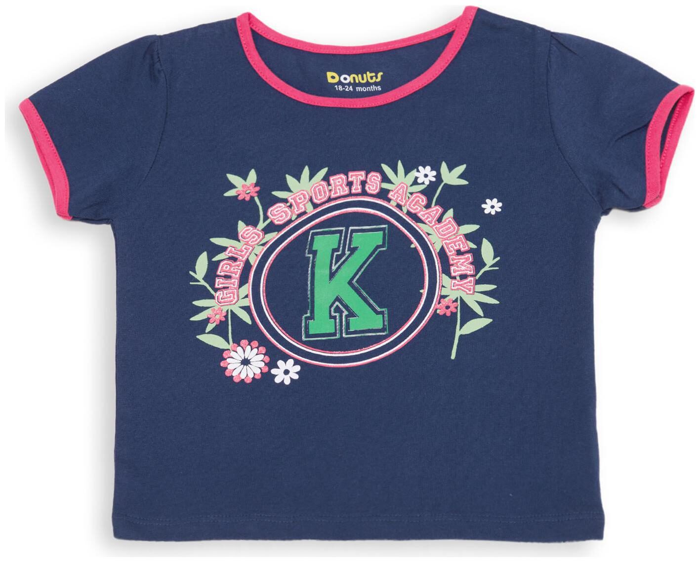 

Donuts Cotton Printed T shirt for Baby Girl - Blue