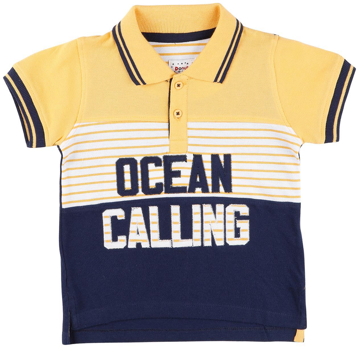 

Donuts Cotton Self design T shirt for Baby Boy - Yellow