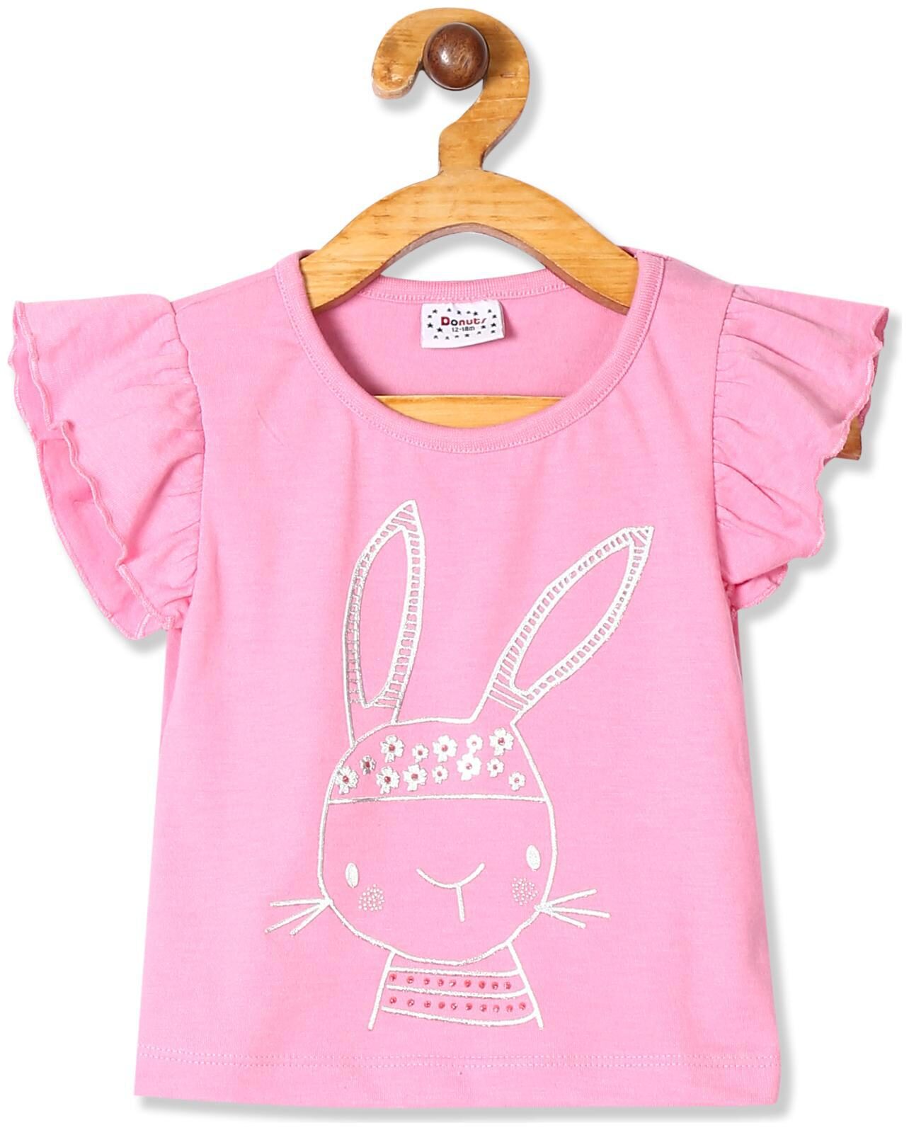 

Donuts Cotton Printed Top for Baby Girl - Pink