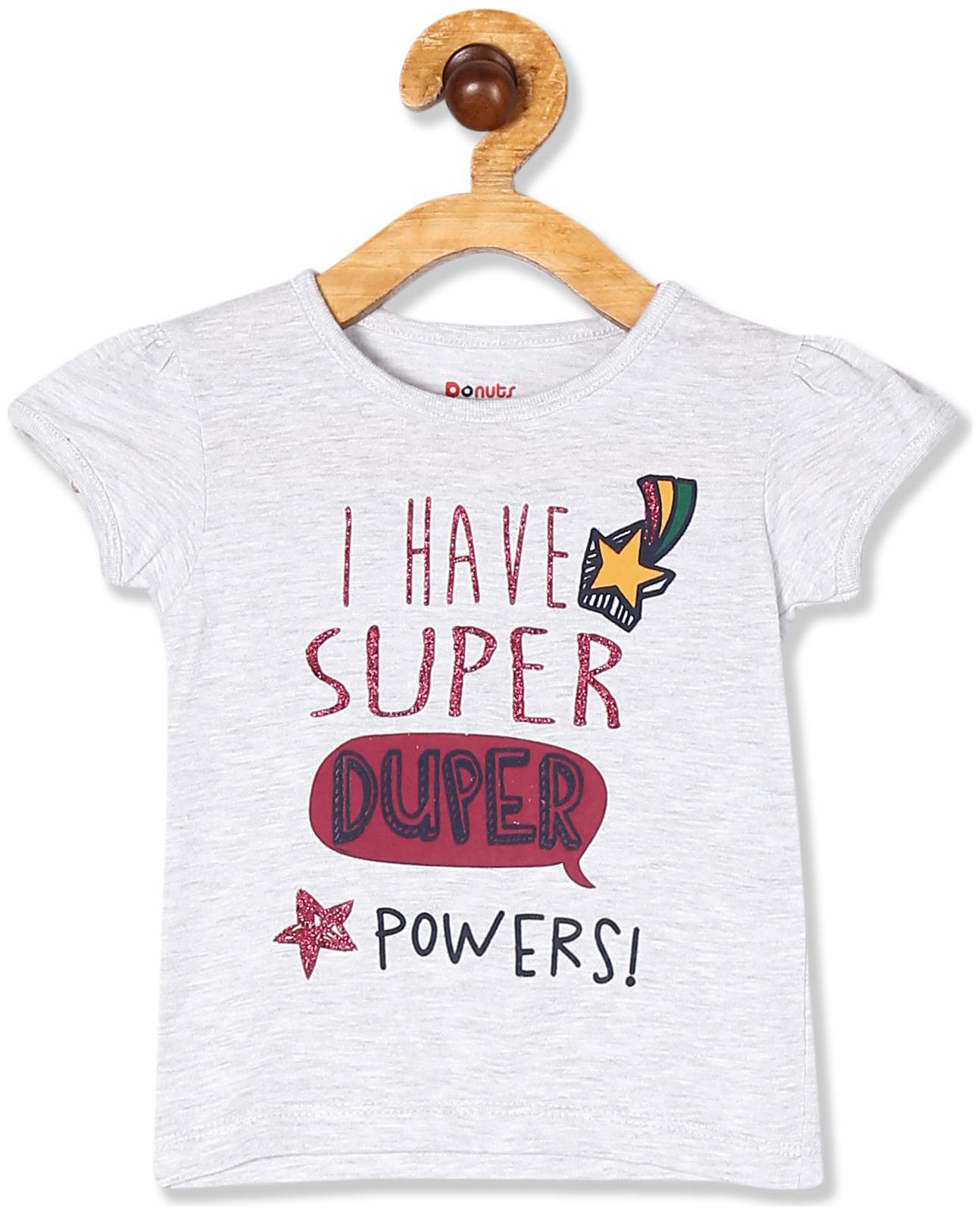 

Donuts Cotton Printed T shirt for Baby Girl - Grey