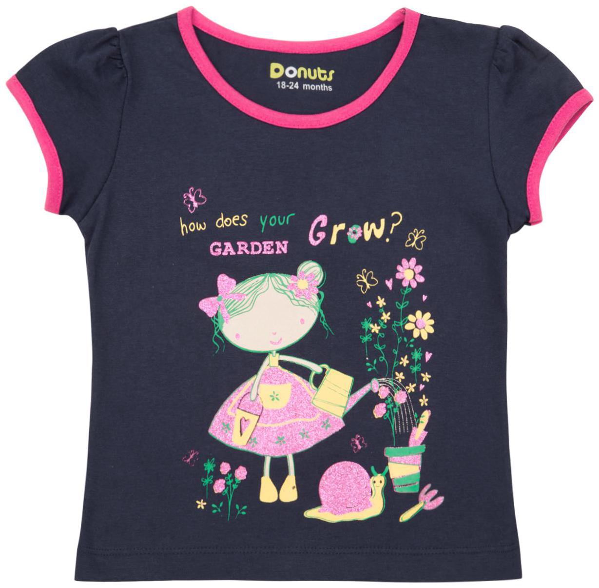 

Donuts Cotton Printed T shirt for Baby Girl - Blue