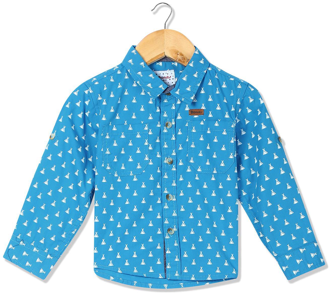 

Donuts Cotton Printed Shirt for Baby Boy - Blue