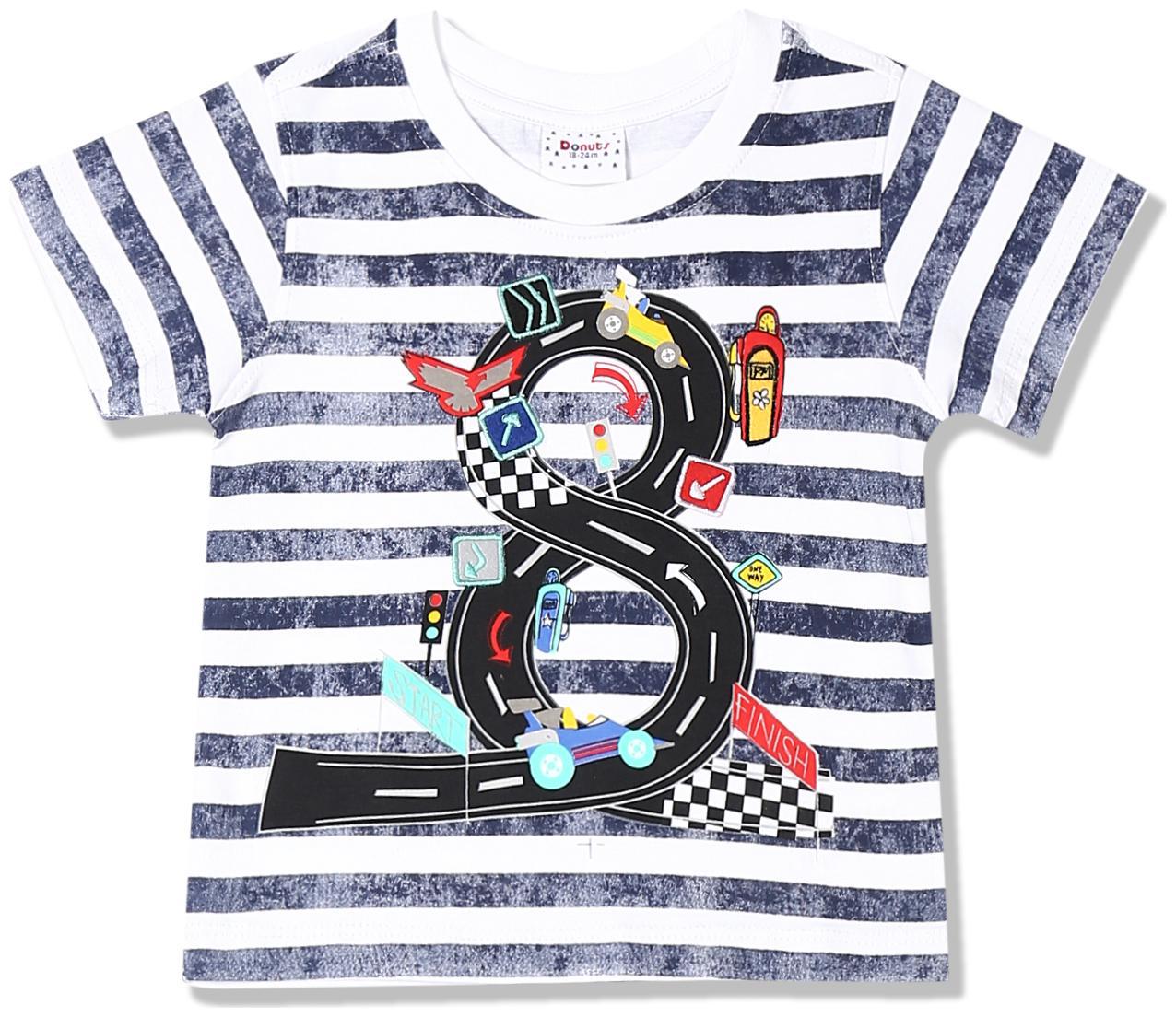 

Donuts Cotton Printed T shirt for Baby Boy - White