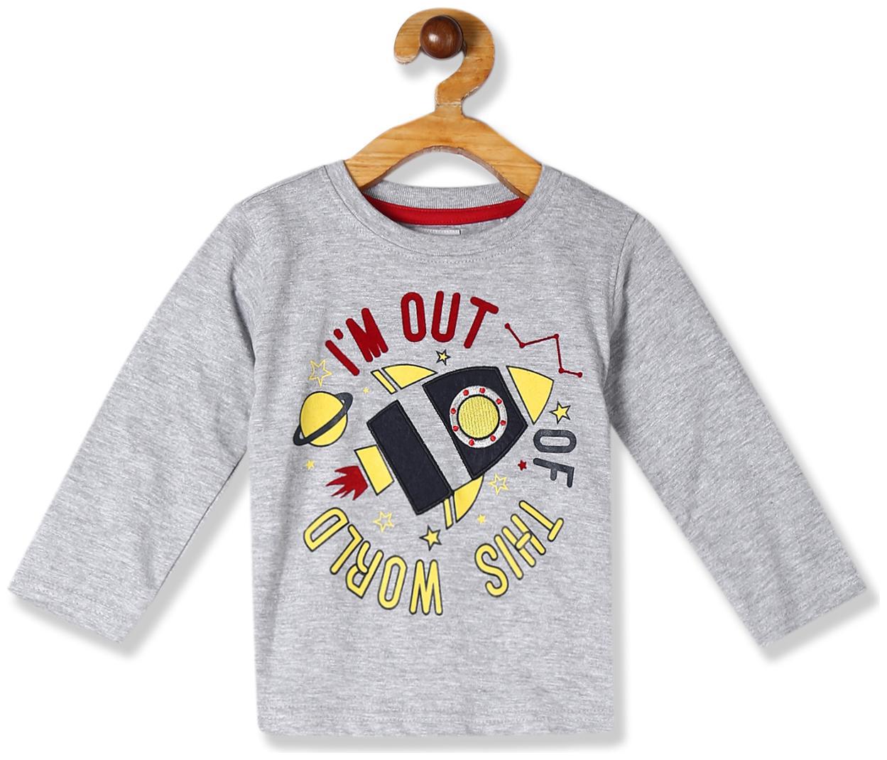 

Donuts Cotton Printed T shirt for Baby Boy - Grey