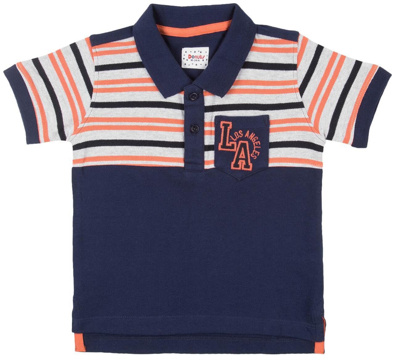 

Donuts Cotton Striped T shirt for Baby Boy - Blue