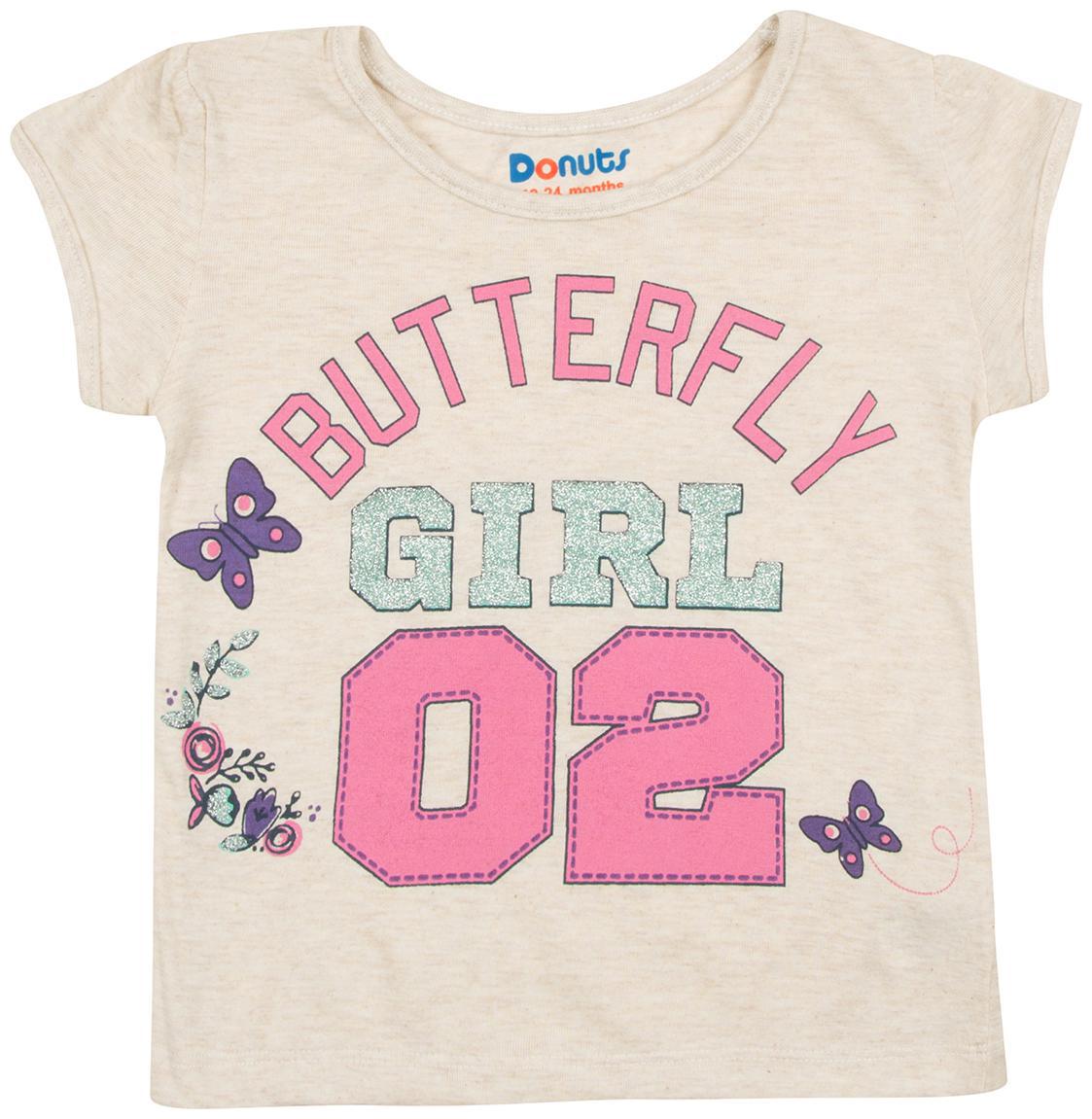 

Donuts Cotton Printed T shirt for Baby Girl - White