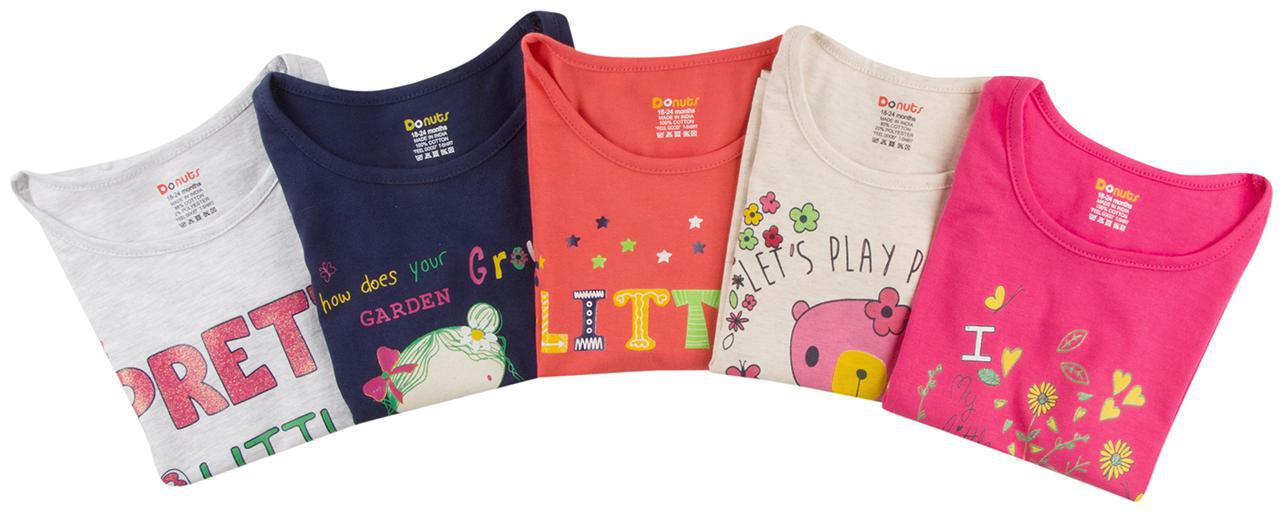 

Donuts Cotton Printed T shirt for Baby Girl - Multi