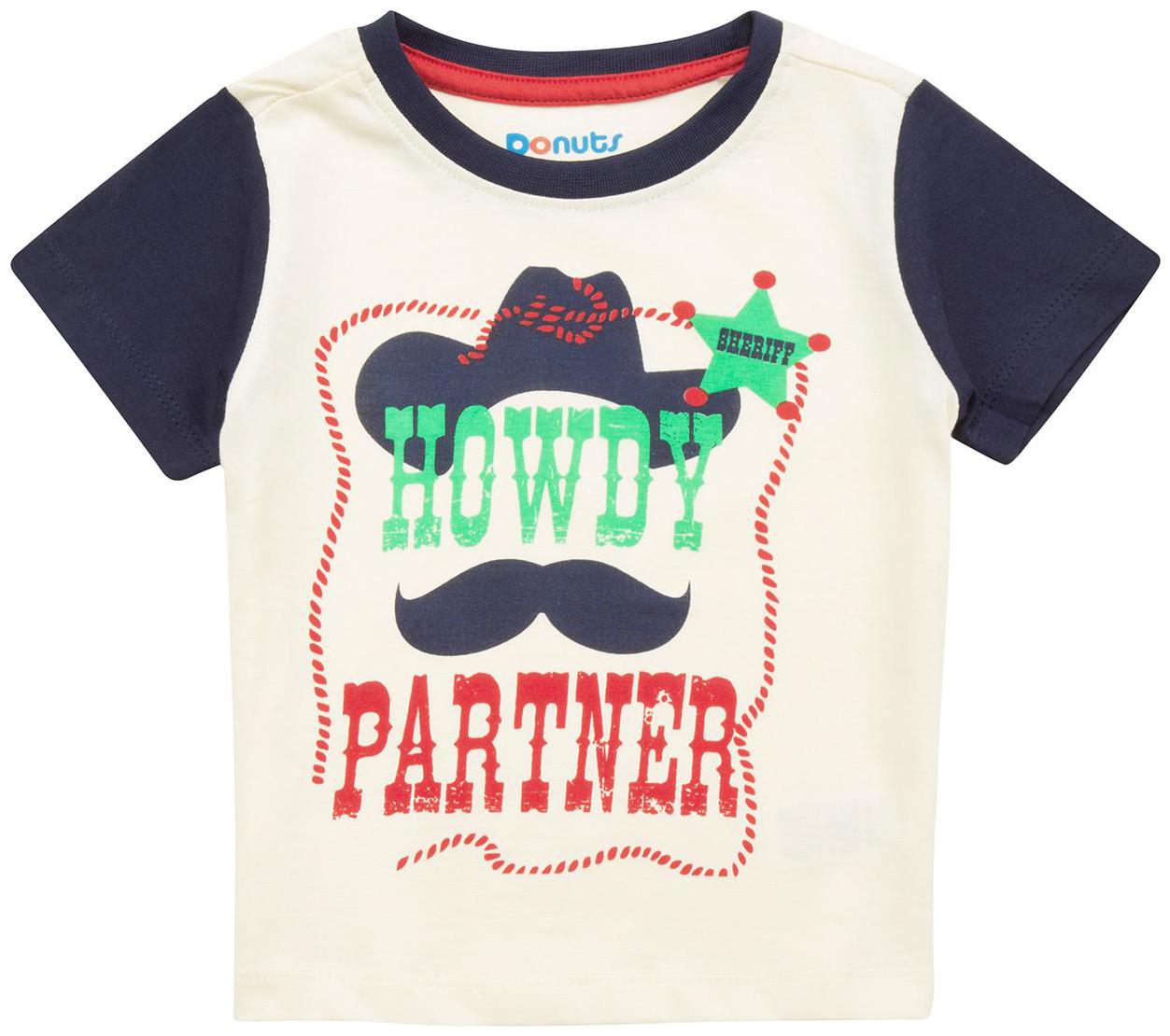 

Donuts Cotton Printed T shirt for Baby Boy - White