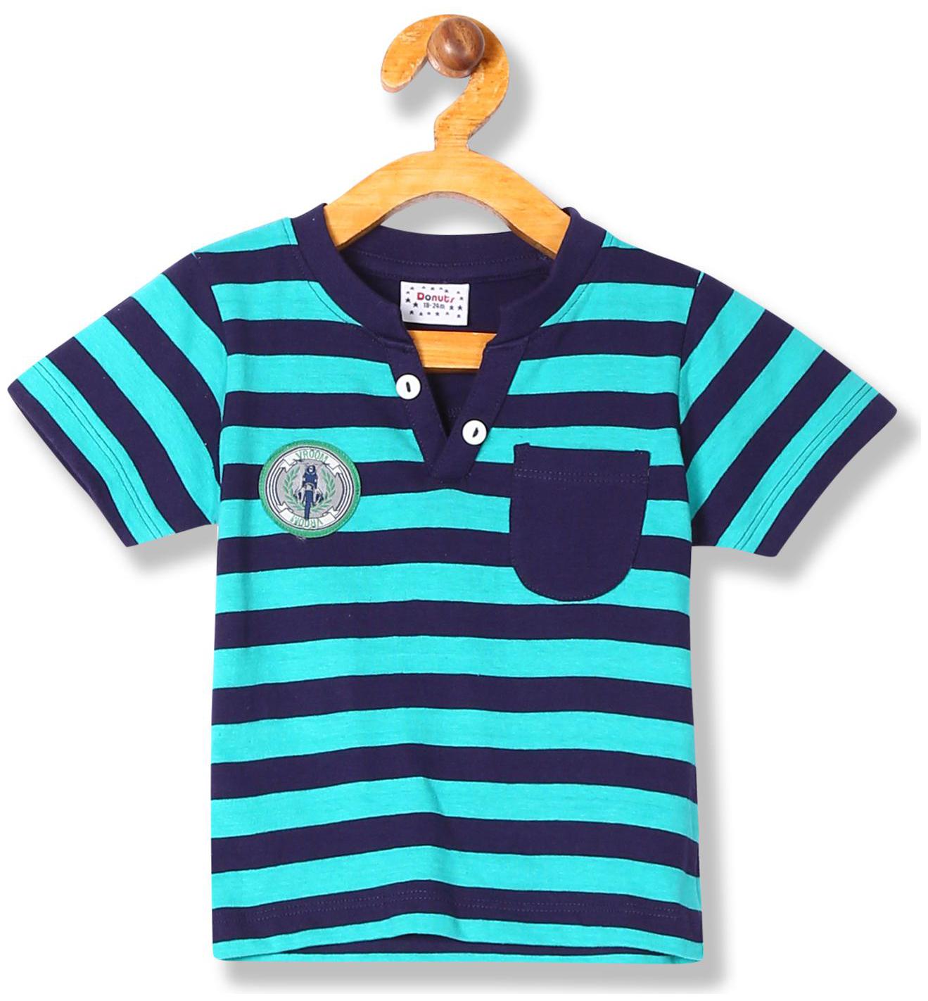 

Donuts Cotton Striped T shirt for Baby Boy - Green
