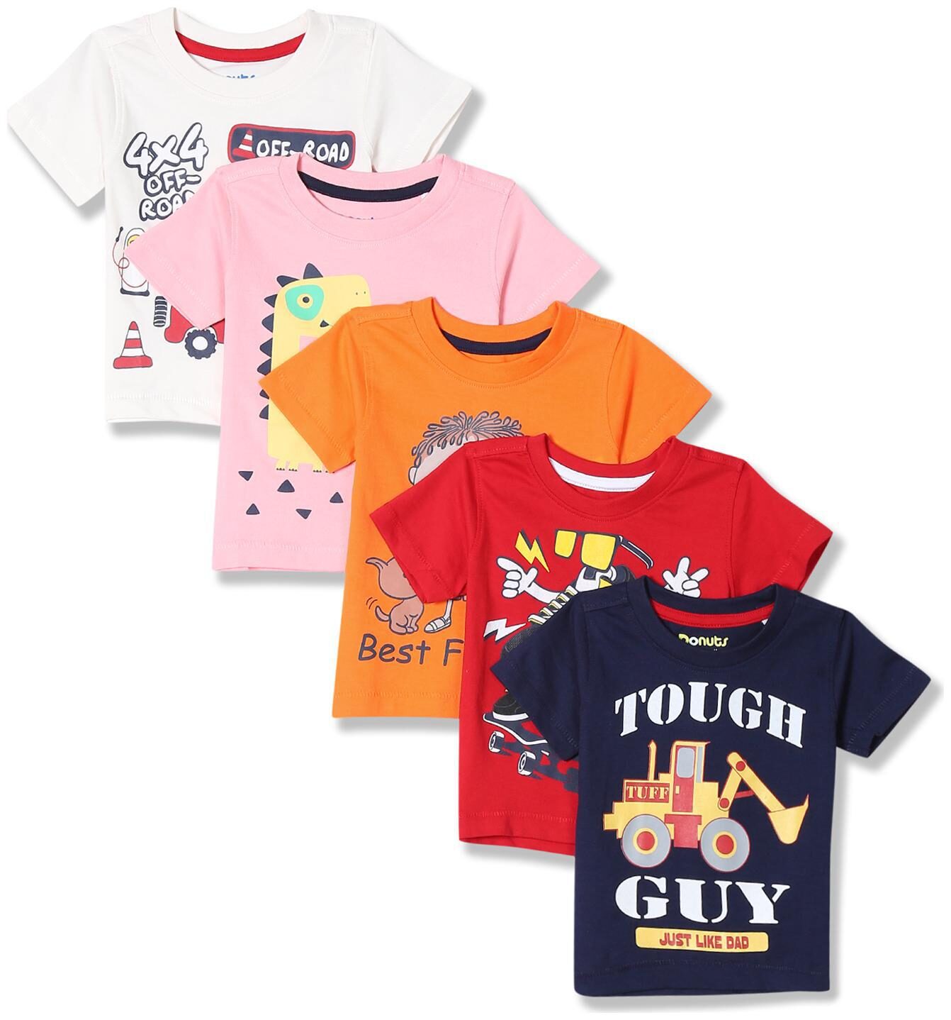 

Donuts Cotton Printed T shirt for Baby Boy - Multi