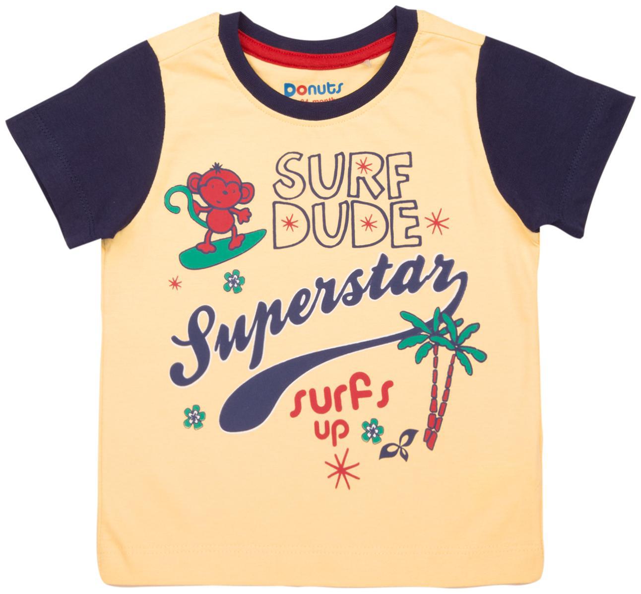 

Donuts Cotton Printed T shirt for Baby Boy - Yellow