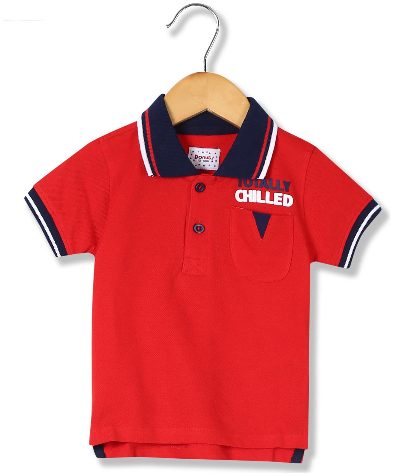 

Donuts Cotton Solid T shirt for Baby Boy - Red