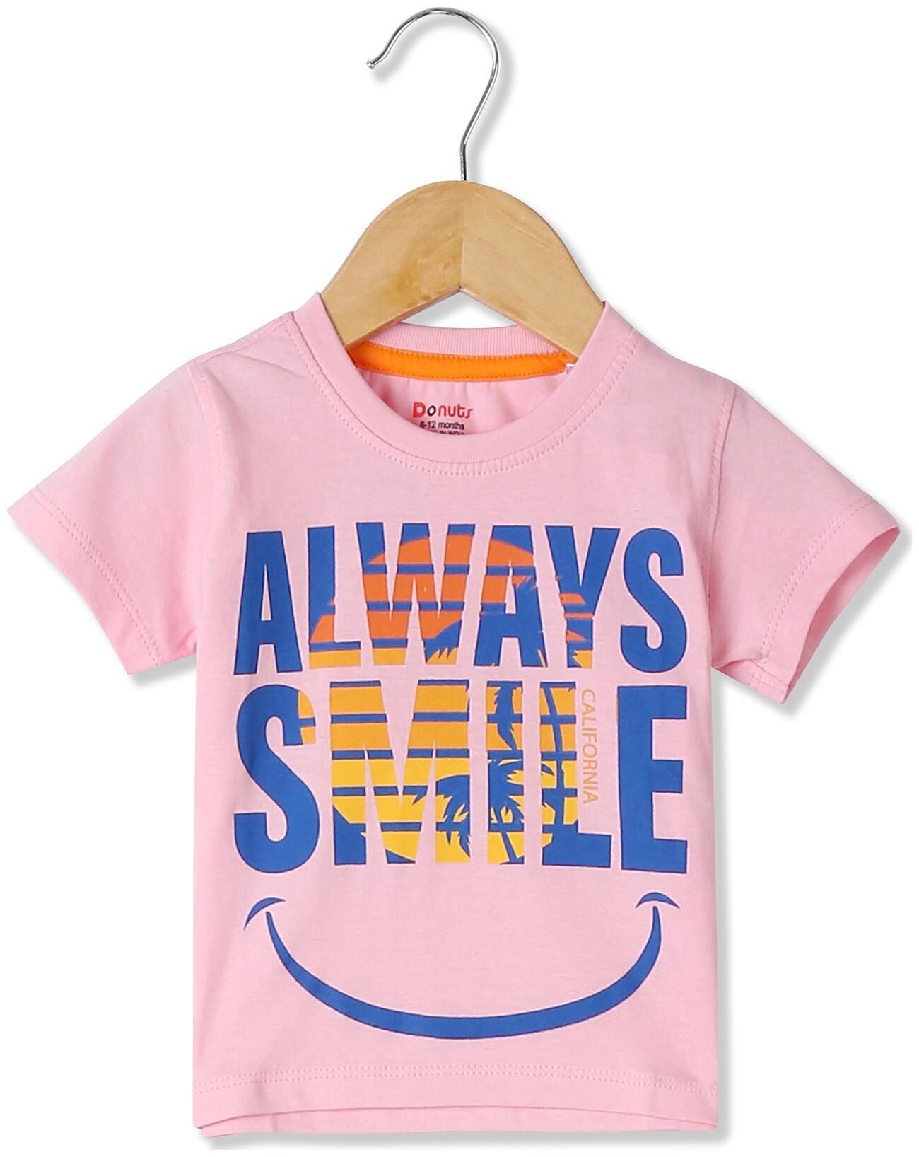 

Donuts Cotton Printed T shirt for Baby Boy - Pink