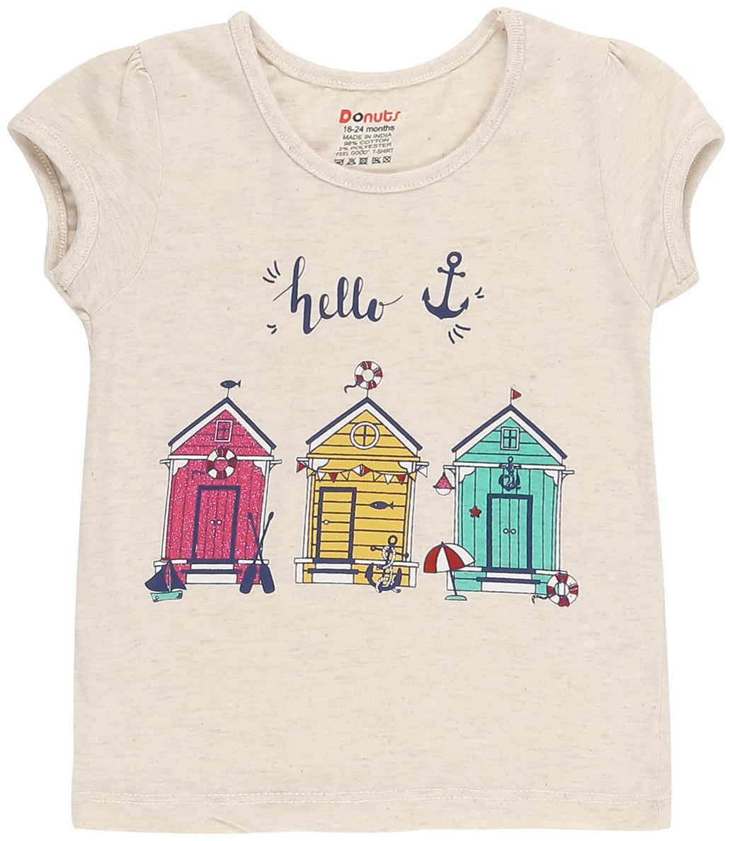 

Donuts Cotton Printed T shirt for Baby Girl - White