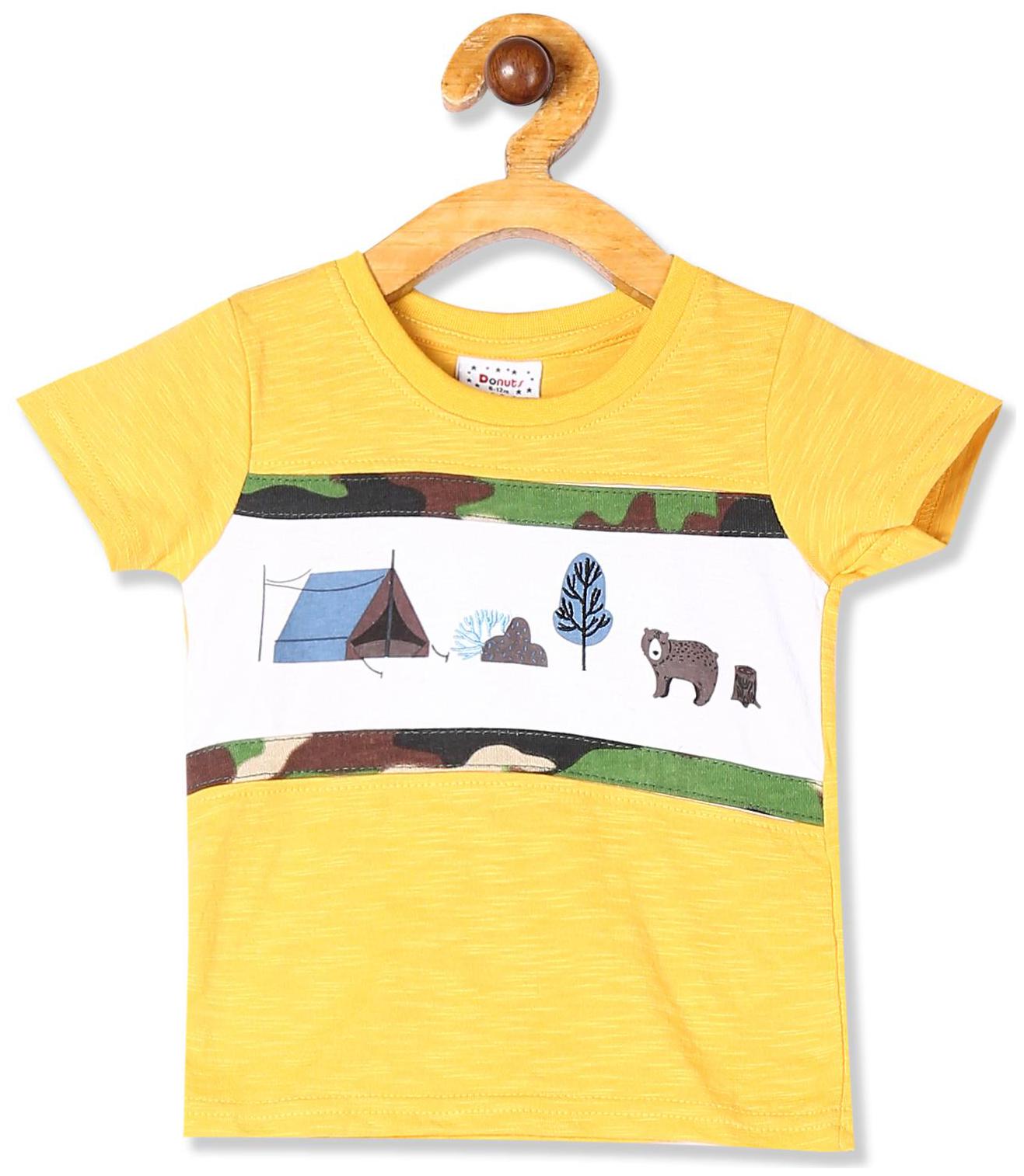 

Donuts Cotton Printed T shirt for Baby Boy - Yellow