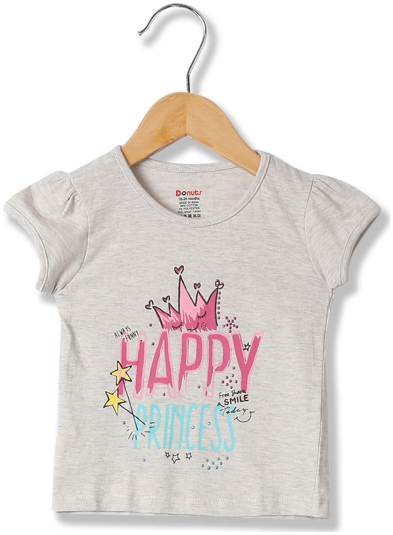 

Donuts Cotton Printed T shirt for Baby Girl - White