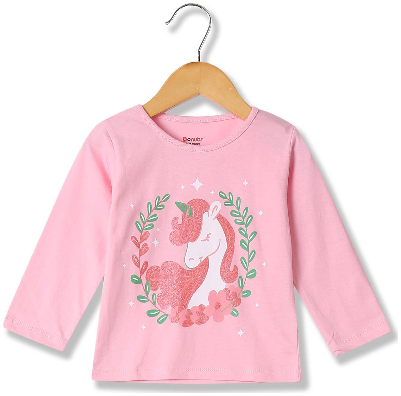 

Donuts Cotton Printed T shirt for Baby Girl - Pink