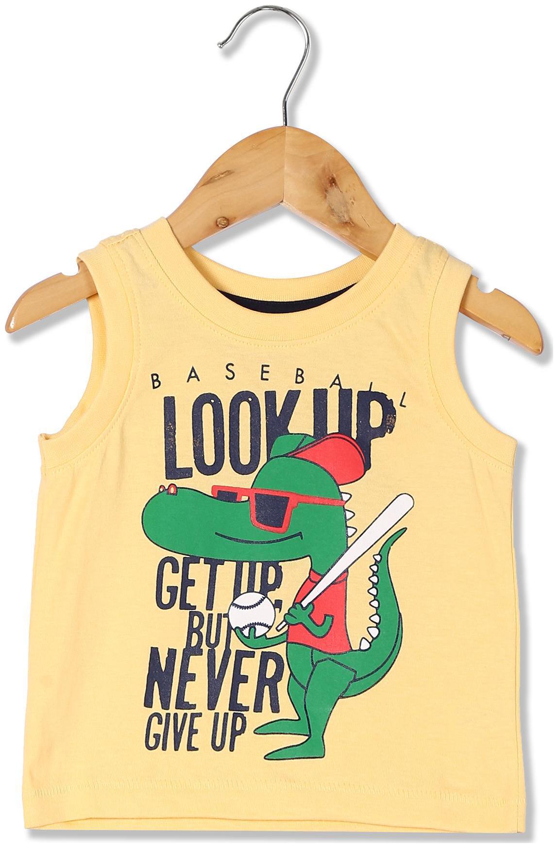 

Donuts Cotton Printed T shirt for Baby Boy - Yellow