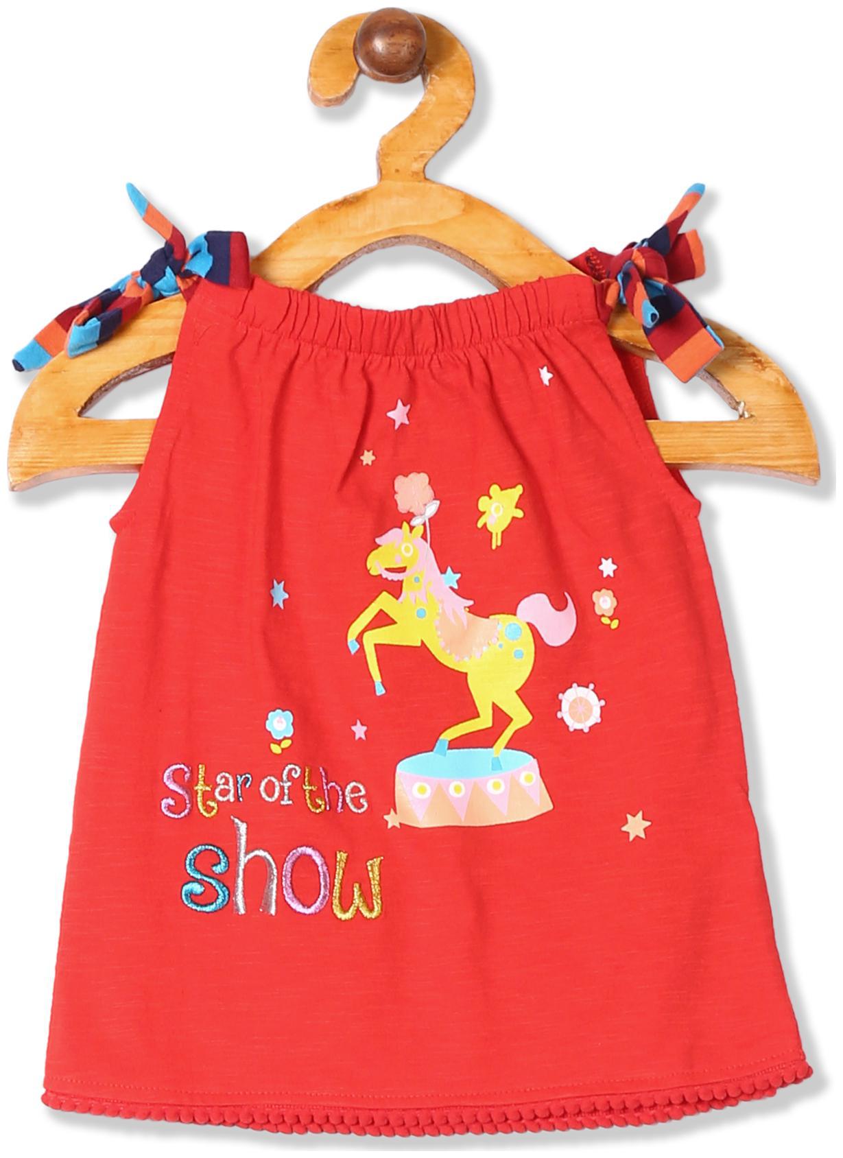 

Donuts Cotton Printed Top for Baby Girl - Red