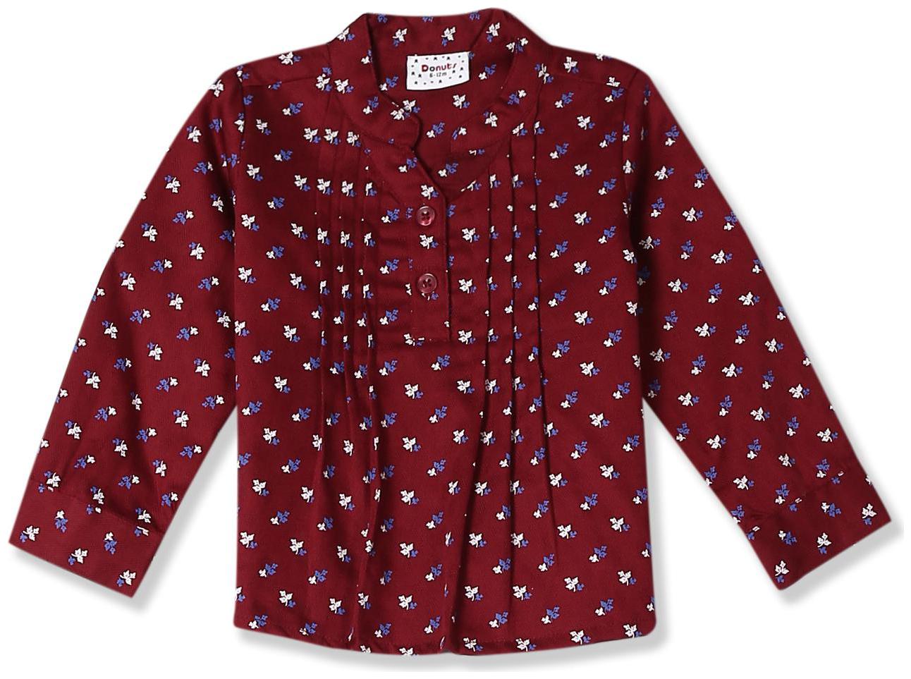 

Donuts Cotton Printed Top for Baby Girl - Red