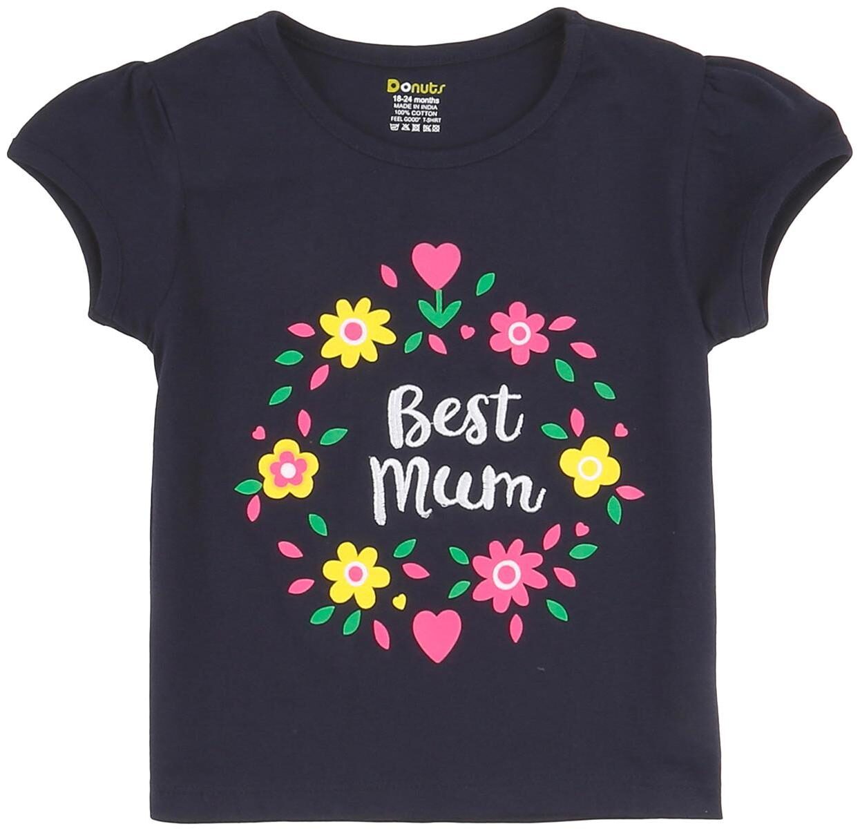 

Donuts Cotton Printed T shirt for Baby Girl - Blue