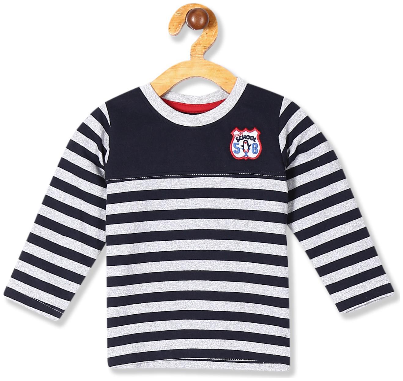 

Donuts Cotton Striped T shirt for Baby Boy - Blue