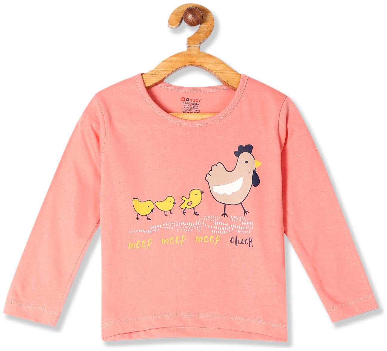 

Donuts Cotton Printed T shirt for Baby Girl - Orange