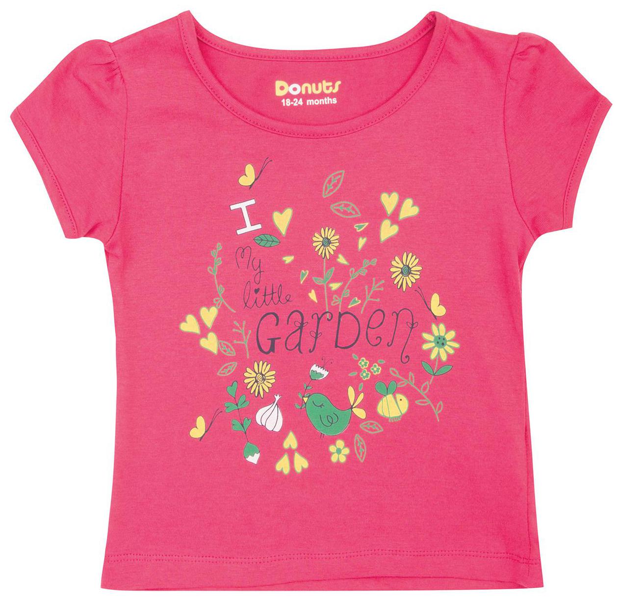 

Donuts Cotton Printed T shirt for Baby Girl - Pink