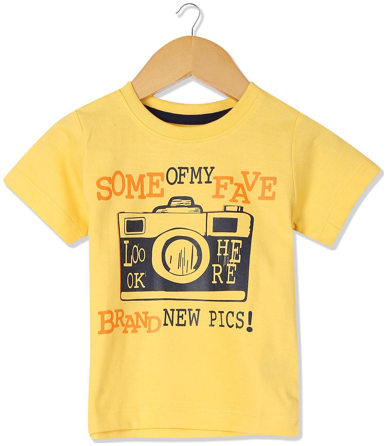 

Donuts Cotton Printed T shirt for Baby Boy - Yellow