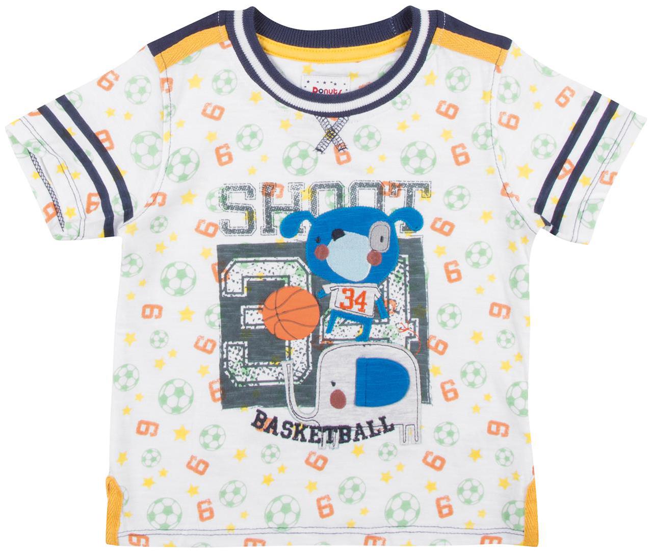 

Donuts Cotton Printed T shirt for Baby Boy - White