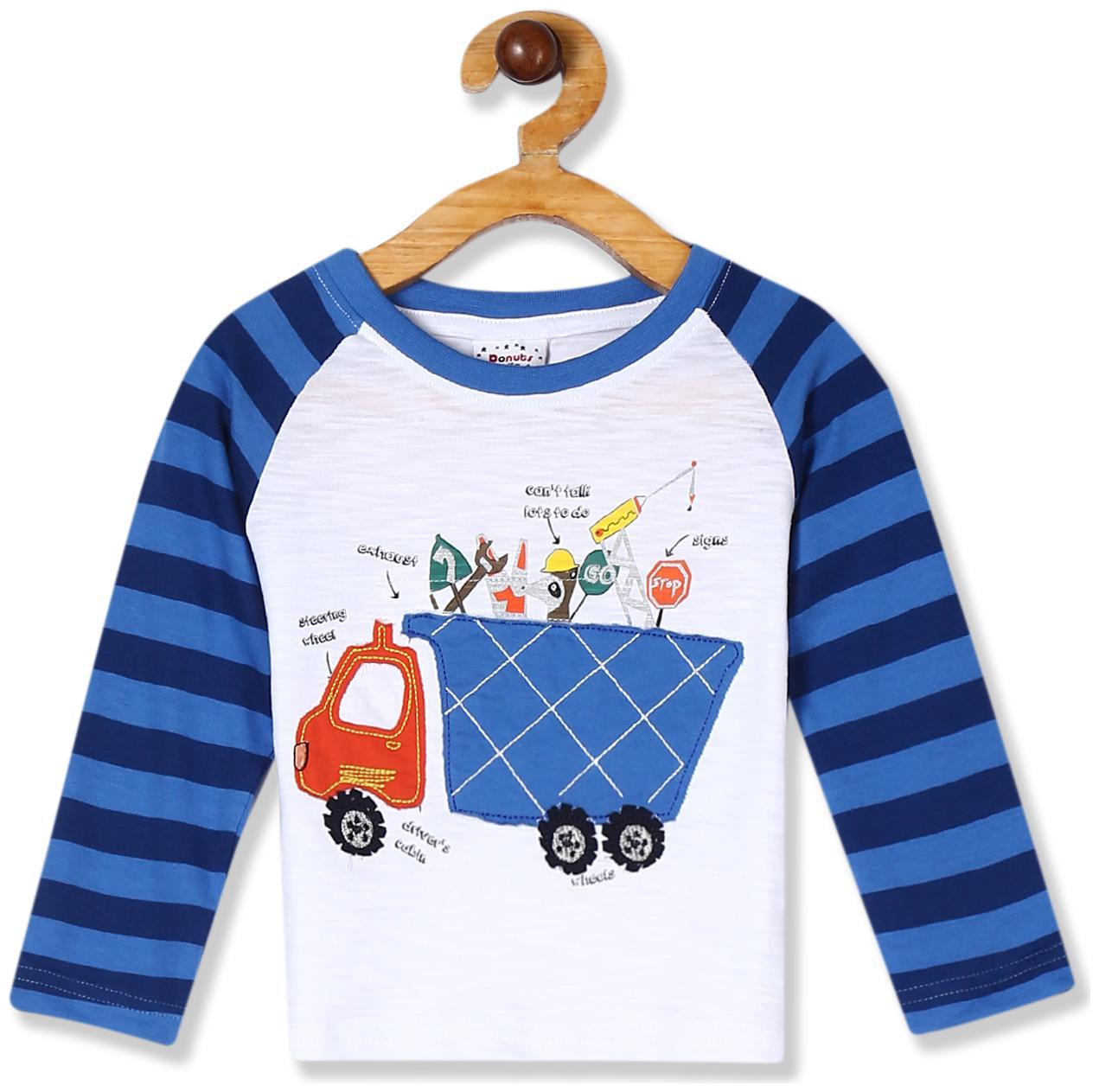 

Donuts Cotton Printed T shirt for Baby Boy - White