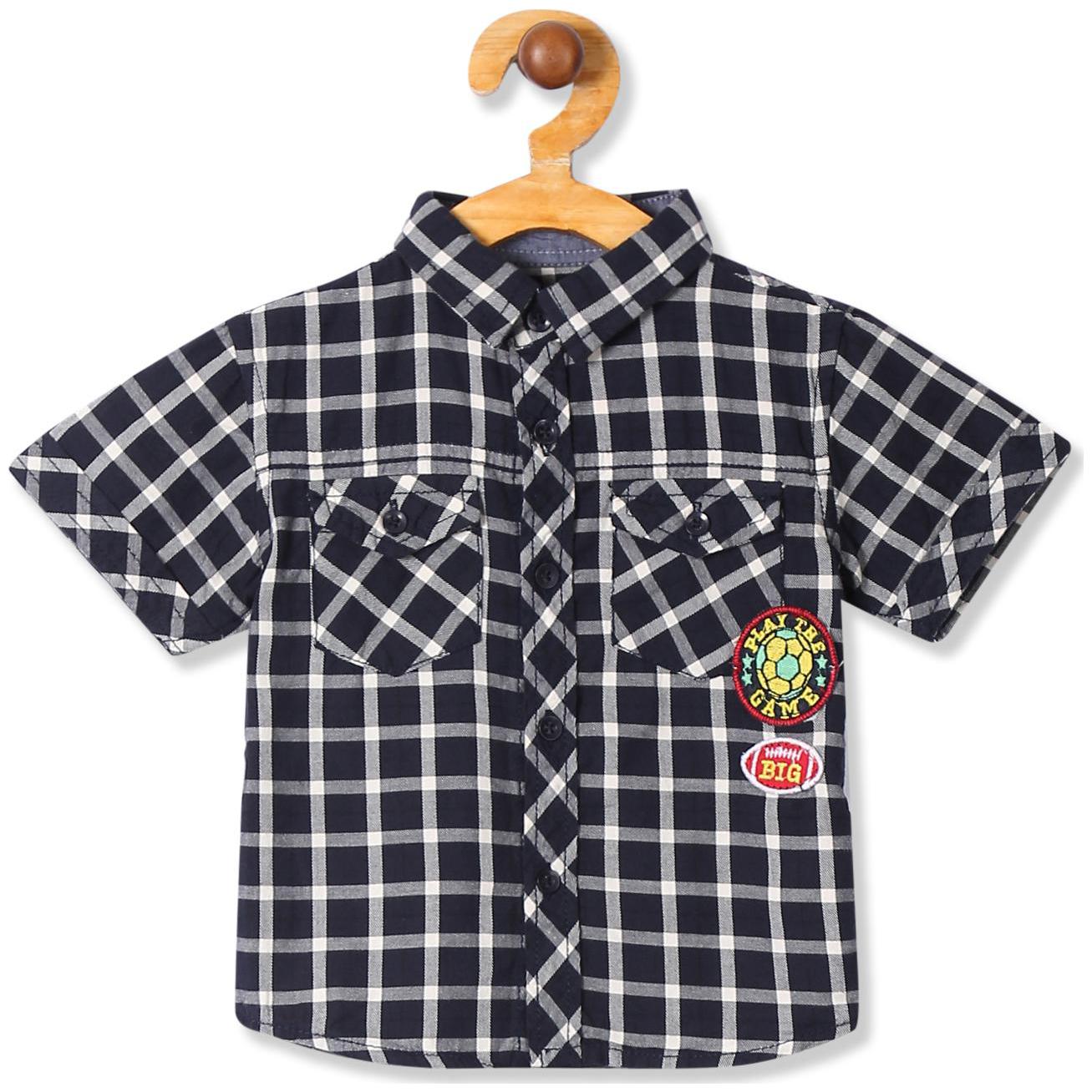 

Donuts Cotton Checked Shirt for Baby Boy - Black