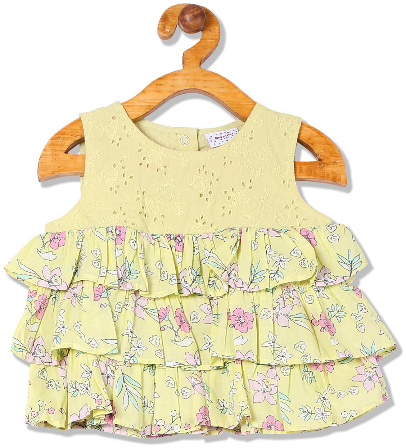 

Donuts Cotton Printed Top for Baby Girl - Yellow