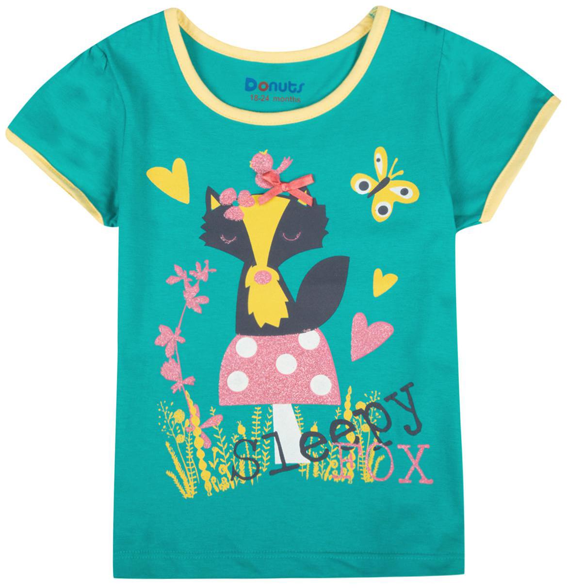 

Donuts Cotton Printed T shirt for Baby Girl - Green