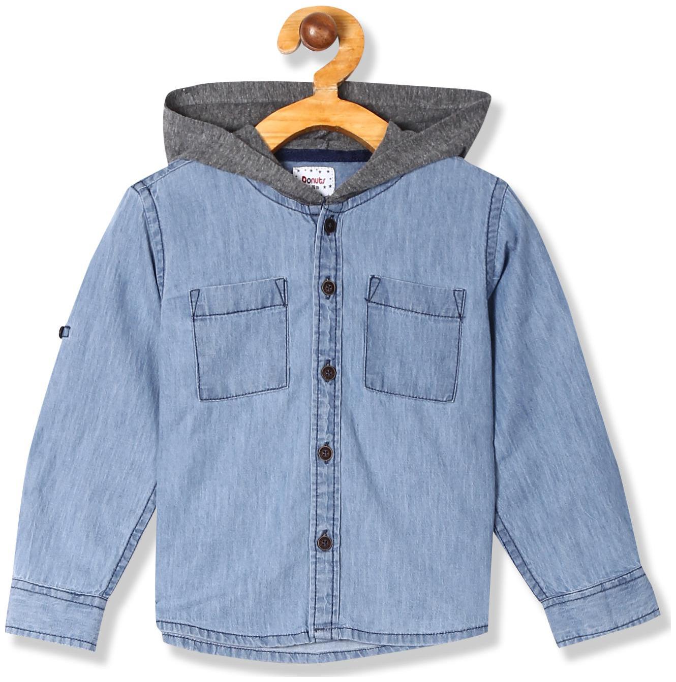

Donuts Cotton Solid Shirt for Baby Boy - Blue