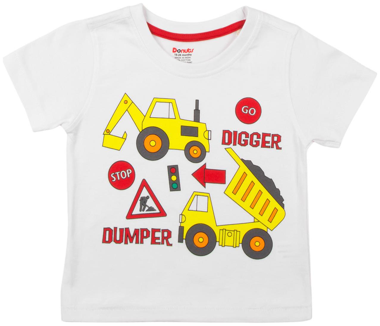 

Donuts Cotton Printed T shirt for Baby Boy - White