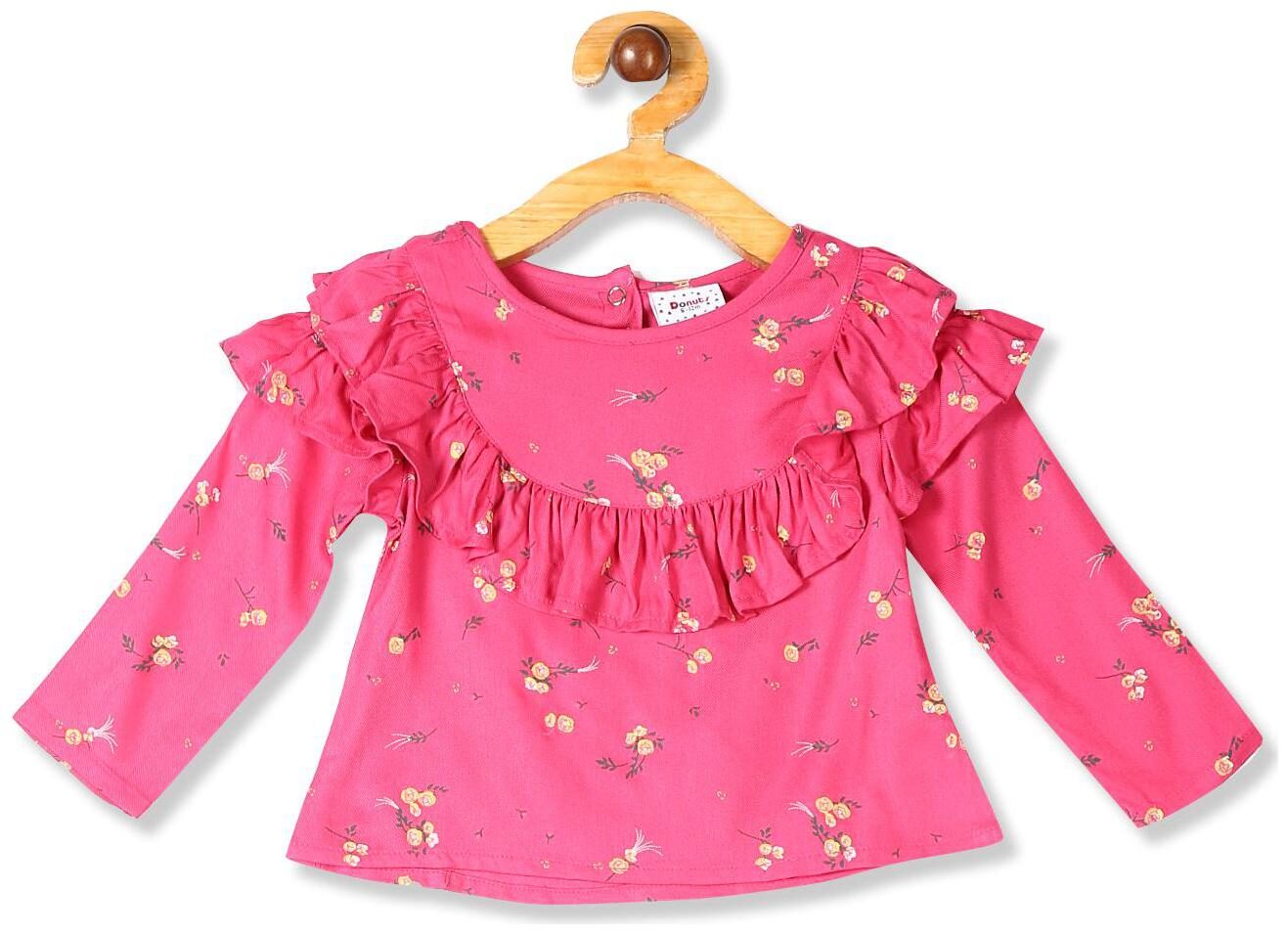 

Donuts Cotton Printed Top for Baby Girl - Pink
