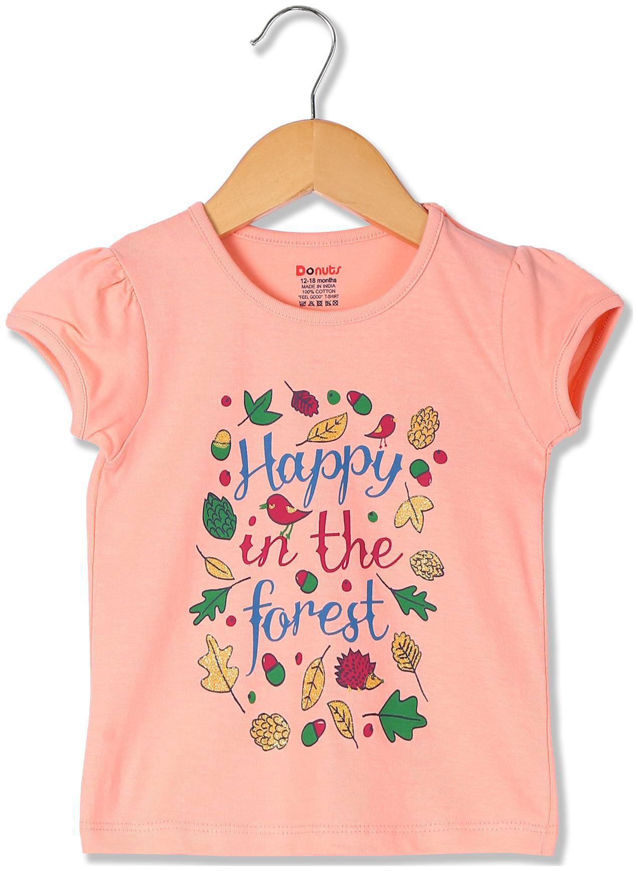 

Donuts Cotton Printed T shirt for Baby Girl - Pink