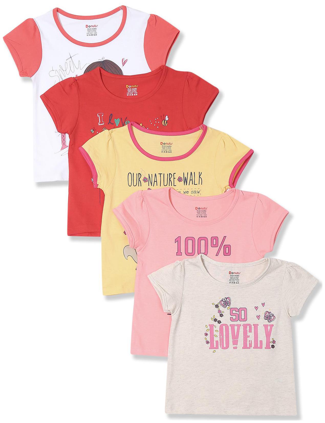 

Donuts Cotton Printed T shirt for Baby Girl - Multi