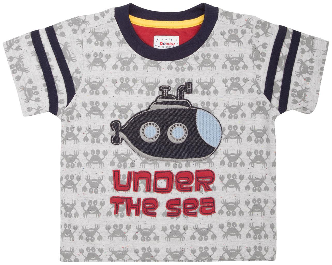 

Donuts Cotton blend Printed T shirt for Baby Boy - Grey