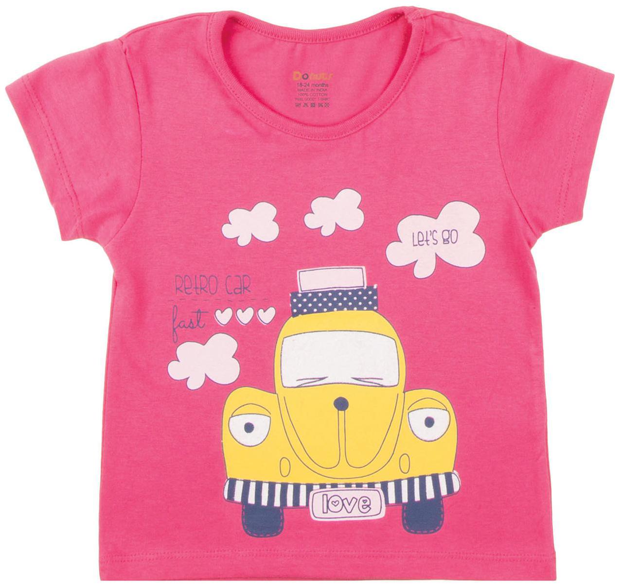 

Donuts Cotton Printed T shirt for Baby Girl - Pink